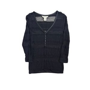 Womens Denim & Supply Ralph Lauren Black V Neck Top Jumper Blouse Size Medium